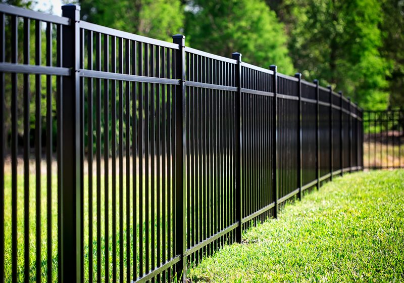 Black aluminum ornamental fence
